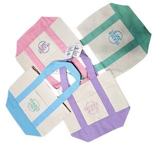 NWT Canvas Tote Bag pick a color  - Blue, Pink, Green, Purple